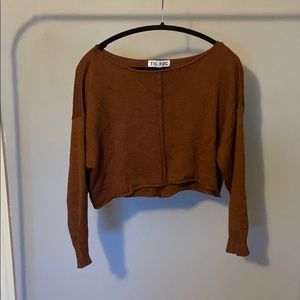 Brown crop sweater